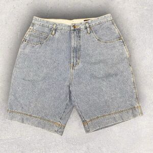Vintage 90s Todays News Shorts Mens Fits Size 33 Faded Light‎ Blue Denim
